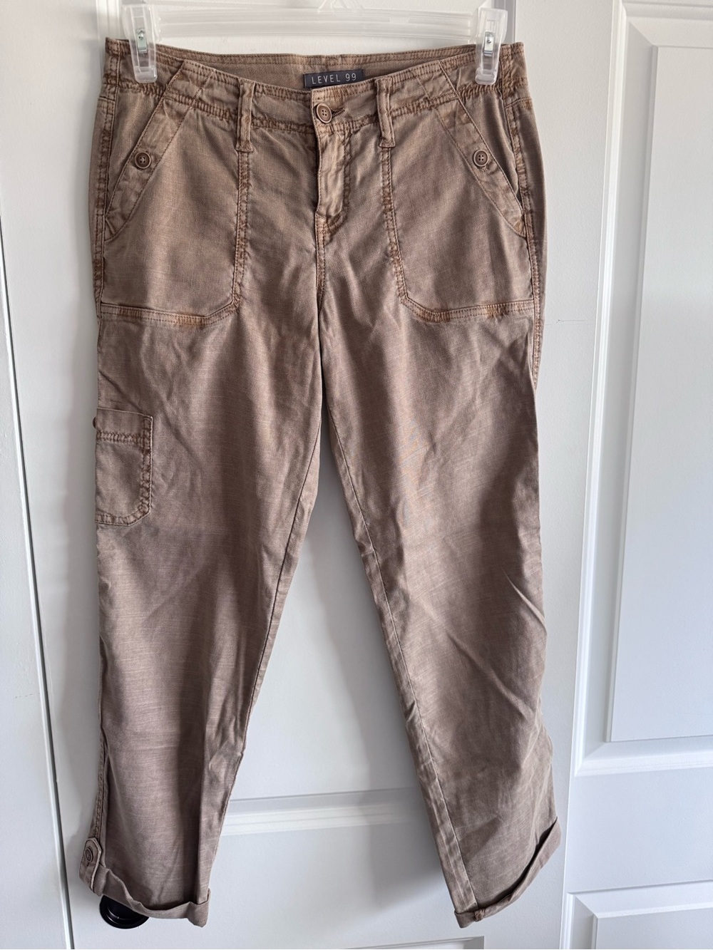 Level 99 Dayla Linen Cargo Pants